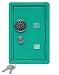 Kid's Coin Bank Locker Safe with Single Digit Combination Lock and Key - 7” High x 4” x 3.9” Teal