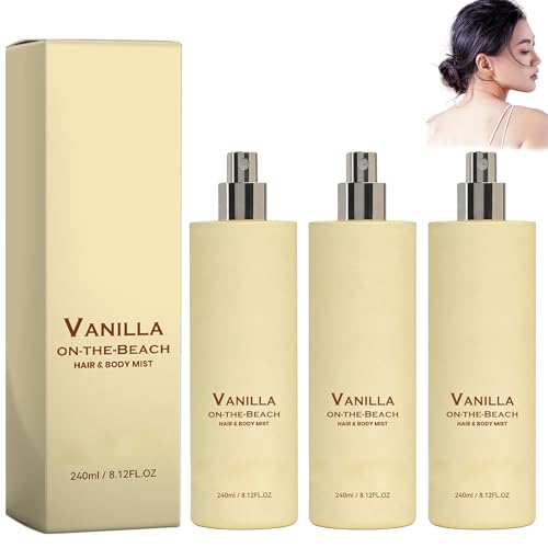 Brume corporelle et cheveux 2 en 1 Vanille sur la plage déodorant longue durée 3pcs