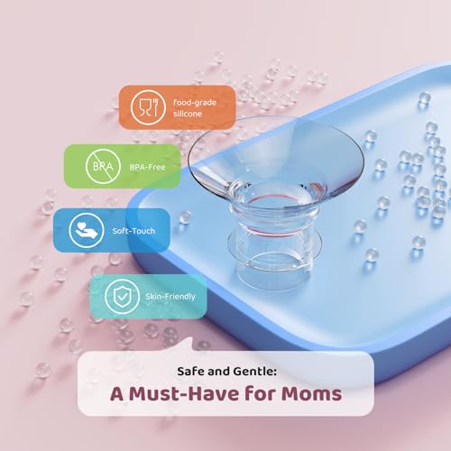 Image of Nursi Luna Flange Insert 15mm 4PCS for 24mm Flange /Shield, Flange Sizing Kit Silicone Flange Insert with Storage Box, Cleaning Brush, Breastfeeding Essentials Kit for Moms