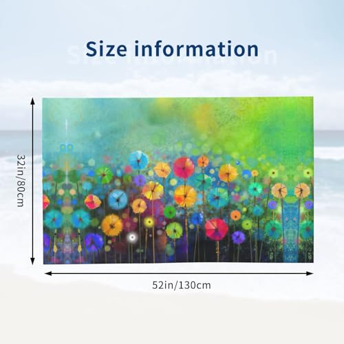 Serviette de bain microfibre fleurs style abstrait