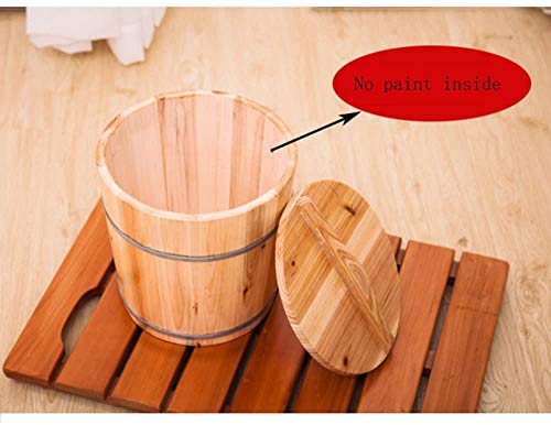 Spa de pies de madera sólida con tapa y masaje miniatura 4