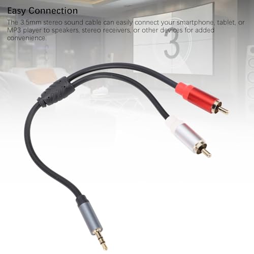 Cable de audio estéreo 3.5mm a 2 macho, 30cm miniatura 2