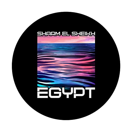 Vintage Vacation Divespot Dive Diver Egypt Sharm el Sheikh PopSockets Swappable PopGrip, Black - Image 3