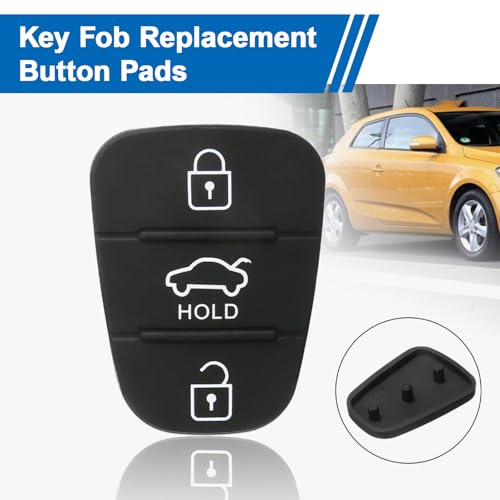 3 Pack 3 Button Key Fob Rubber Pad Replacement,3 Button Key Fob Rubber Pad Compatible with Hyundai i10 i20 i30 ix20 ix35 Pad Keypad for Kia Silicone Remote CarKey Case Buttons Cover - Image 4