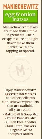 Manischewitz, Matzos Egg Onion, 10 Ounce