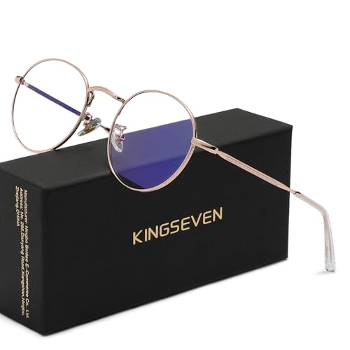 Image of KINGSEVEN Anti-Blue Light Glasses,Ultra-Light Frame Glasses For Men And Women, Prevent Eye Fatigue And UV Glare