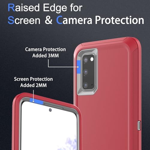 Marre des écrans brisés ? Coque Samsung S20 antichoc 3 en 1 rouge