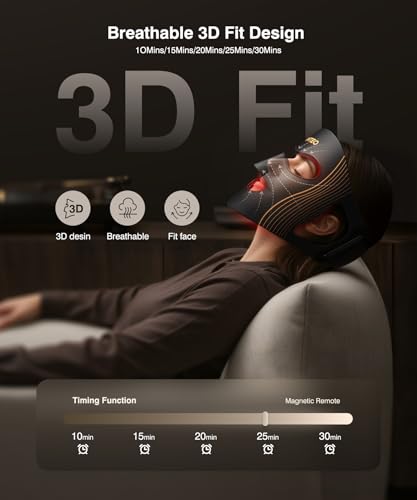 Red Light Therapy for Face 4 Modes, Breathable Red Light Therapy Mask with 4 Color Light Modes, 850NM Infrared LED Face Mask Light Therapy with Timer, Portable Led Mask for Home & Travel — view 3