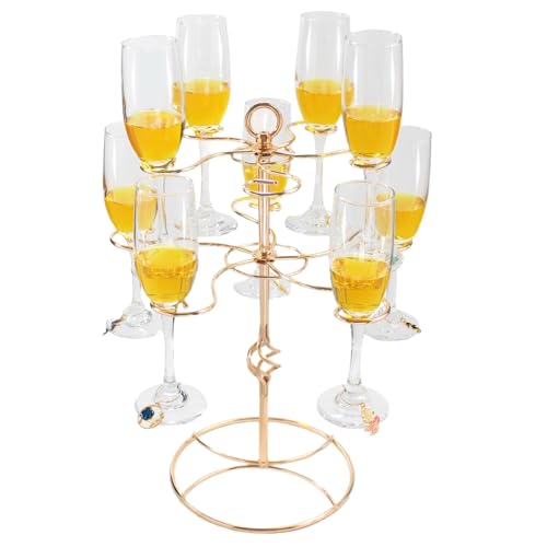 Genérico Soporte Árbol para Copas | Expositor de Copas con Dos Niveles y Capacidad para Diez - Árbol De Champagne | para Bar Restaurante Cocina Hogar Fiesta Salon Comedor Boda