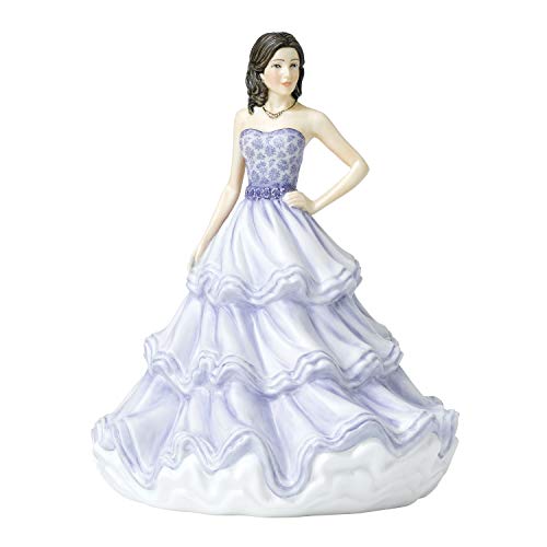 Royal Doulton Sentiment Petites 6.9" HN 5876 Warm Affection Figurine, Purple