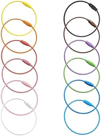 Wire Keychain Cable Stainless Steel, 12 Pcs 1.5mm 6 Inch 12 Colors Cable Key Ring, Keychain Lock Durable for Keys, Heavy Duty Luggage Tags & Travel Accessories