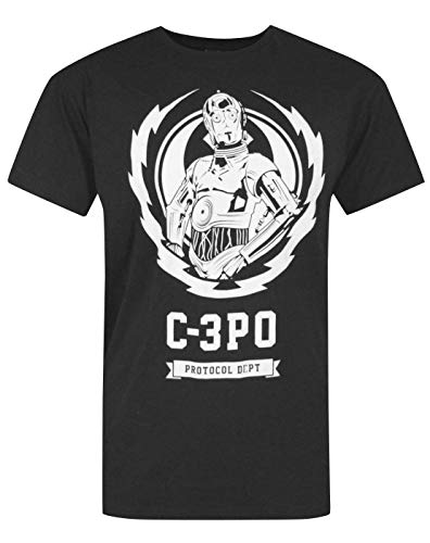 Star Wars C-3PO Lightning Crest Men's T-Shirt Black
