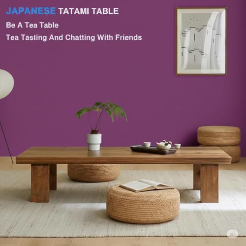 Image of Japanese Style Sheesham Wood Coffee Table for Living Room, Dining Room, Bedroom, Kitchen, Office Home Decor (60x50x38)