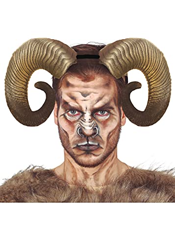 Struts Large Natural Brown Fantasy Faun Ram Horns Headband