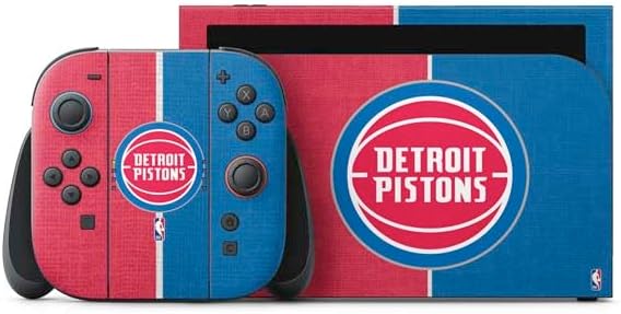 Skinit Decal Gaming Skin Compatible with Nintendo Switch 2 (2025) with Joy-Con - Officially Licensed NBA Detroit Pistons Canvas Design