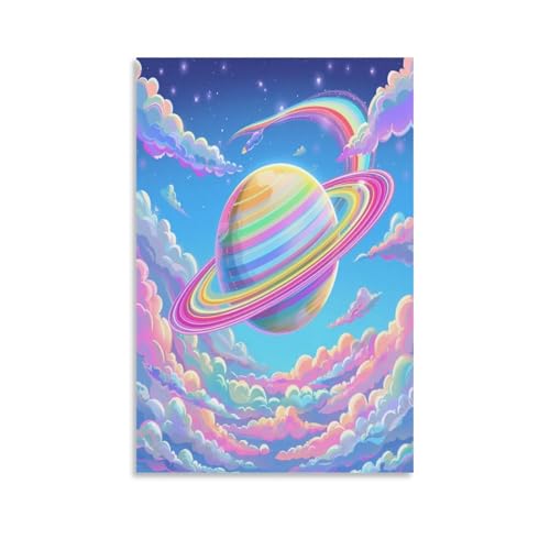 Cuadro en lienzo de planeta hermoso 50x75cm decorativo para salon