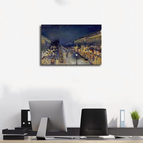Toile Pissarro Boulevard Montmartre Paris cadre suspendu pour habiller un mur