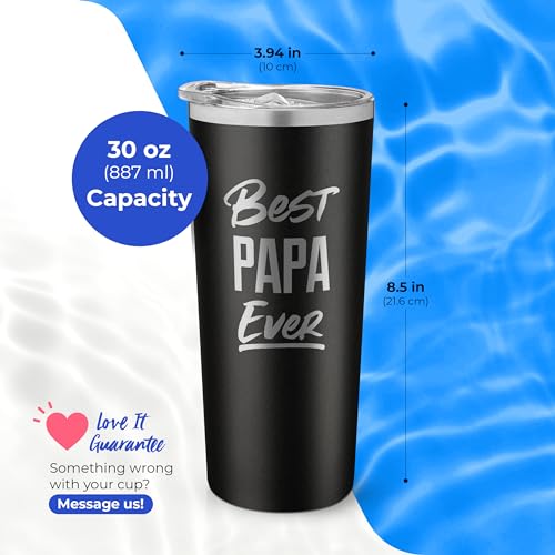 SassyCups Best Papa-GrandFather (Papa - Black, 30 oz)