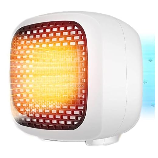 GRIZZLY HEATERS - Portable Space Heater - 450/800 Watt PTC Ceramic Small Mini Heater - Overheat Protection - Dual Operating Modes, For College Dorms, Home, Office, Bedroom, Desk, Garage - Color White