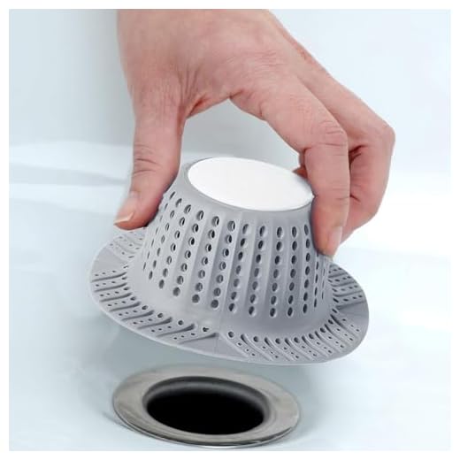 Sink Drain Strainer, Shower Drain Hair Catcher, Silicone Bathtub Cover Anti-Clogging Hair Catcher, Sink Stopper Waterproof Bathroom Drains, Tub, Grey