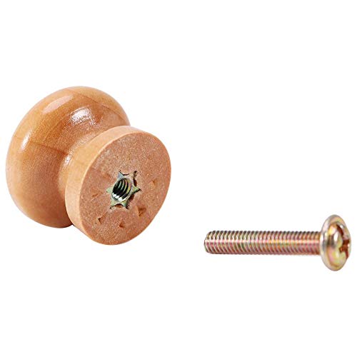 CHICIRIS 10Pcs Natural Wooden Furniture Pull Handle Kitchen Cabinet Drawer Cupboard Door Knob for Drawer Dresser Cupboard(S-24MM) - Image 4
