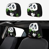 ZHAOUR Copri poggiatesta universale per auto, motivo panda, morbido, traspirante e alla mo...