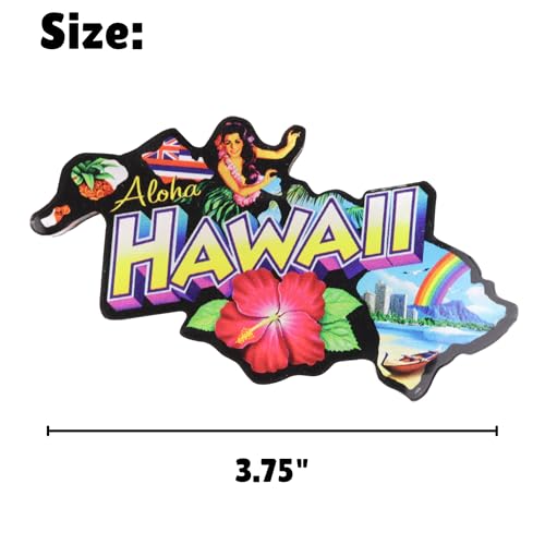 Imán Acrílico Decorativo con Forma de Hawaii 3.75 x 2 pulgadas miniatura 5