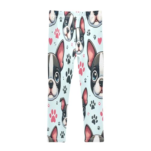 Toddler Girls Leggings Printed Yoga Pants Leggings Dog Head Footprint for Kids2