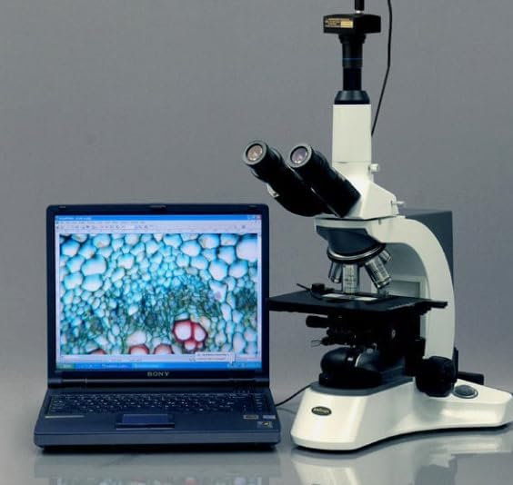 AmScope MU140-CCD 1.4MP USB2.0 Color CCD C-Mount Microscope Camera with 0.5X Reduction Lens, Sony ICX205AK Sensor, 15fps, for Fluorescence and Darkfield, Windows/Mac/Linux