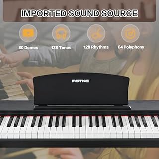 MSTNE Digital Piano 88 Key Weighted with Piano Bench, 88 Key Full Size Semi Weighted Keyboard Piano, Electronic Piano for Beginner,with Adjustable Stand,Carrying Case,Sustain Pedal,Headphone (Black)