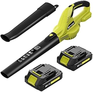 SEYVUM Leaf Blower - 320CFM 150MPH 20V Leaf Blower Cordless with 2 X 2.0 Battery & Charger, Electric Leaf Blower for Lawn Care, Battery Powered Leaf Blower Lightweight for Snow Blowing & Yard Cleaning