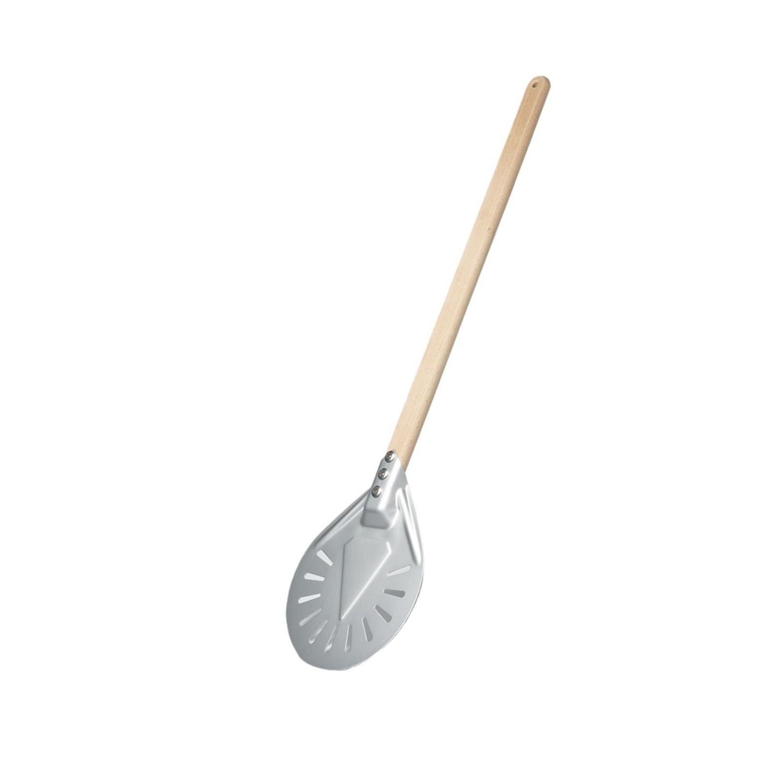 Pala for pizza forata con pala for pizza girevole Manico in legno Pala for pizza Spatole corte anodizzate Utensili da forno(7 inch Anodized)