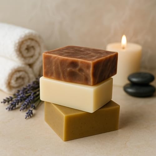 Pack of 3 Handcrafted Soap Bar Lavender,Oatmeal (Baby powder scent), and Clay & Aloe Vera (Cucumber Melon Scent) Pure plant Based Body Soap