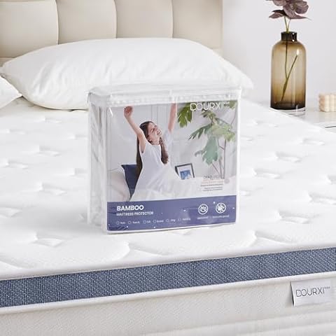 Dourxi Twin XL Mattress, 12 inch Hybrid Twin XL Size Mattress Gel Memory Foam for Pressure Relief with Waterproof Mattress Protector Included, Medium Cover
