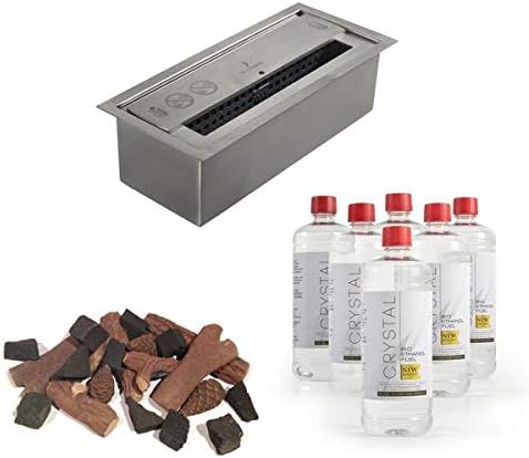 Bio Fires - Budget Bio Fire Diy Kit With Small Burner - 9 pieces Logs & 11 pieces Coals DIY kit