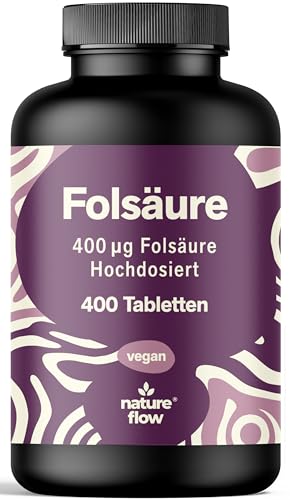 Folsäure 400µg - 400 Tabletten - hochdosiert für Kinderwunsch & Schwangerschaft - 100% vegan...