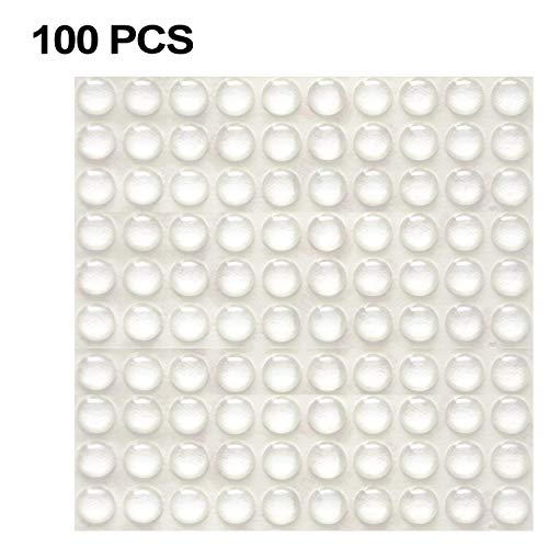 Clear Adhesive Bumper Pads- Sound Dampening Transparent Rubber Feet for Cabinet Doors, Drawers