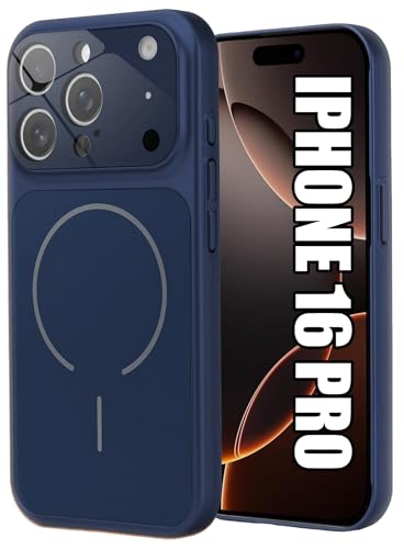 Image of SHINESTAR iPhone 16 Pro Case - Premium Shockproof Protective Cover, Wireless Charging Compatible, Slim & Durable Luxury Back Cover with Camera Protection (Blue)