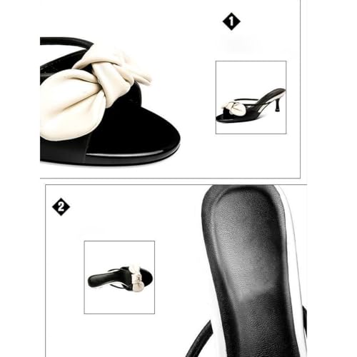PURCHAWEE Women Open Toe Slingback Kitten Heels Bow Knot Stiletto Heeled Sandals Slip On Mules Wedding Evening Party Prom Dress Shoes Pumps3