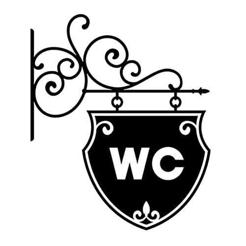 Vintage WC Toilet De Salle De Bain Porte Mural Autocollant Decoration Decoration en Vinyle Décor De Maison Décalcomanies Étanches Signe De Toilette Stickers...