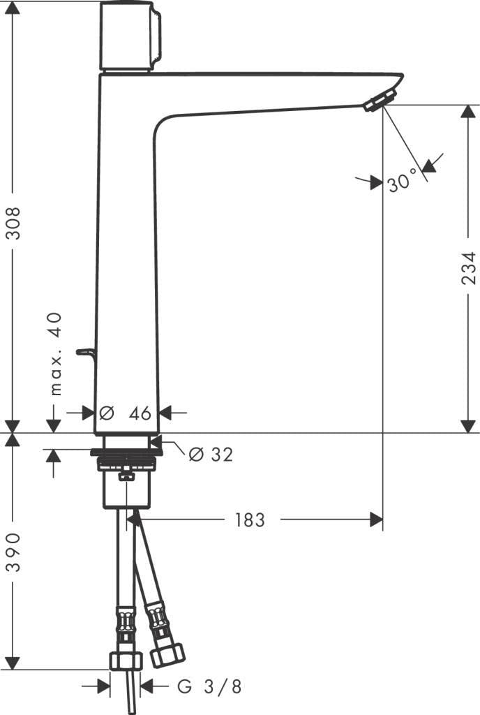 hansgrohe Talis Select E Bateria umywalkowa 240 z cięgłem chrom, 71752000