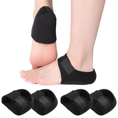 WUYJI 2 pares de almohadillas para fascitis plantar, almohadillas de soporte para el arco del pie para espolones calcáneos, talones agrietados y dolor. Almohadillas de gel suave para el talón.