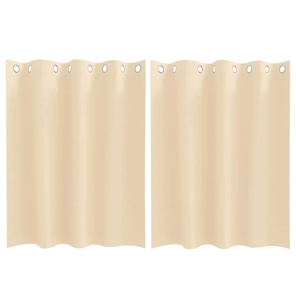 Rideaux occultants 140x140 cm polyester crème avec anneaux pour fenêtres