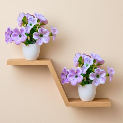 Image of fancymart Artificial Real Touch Flower Plant with Pot (Pack of 2), 16 cm Height, Decorative Faux Floral Plant for Home, Office, Living Room, Bedroom, Table & Shelf Decor