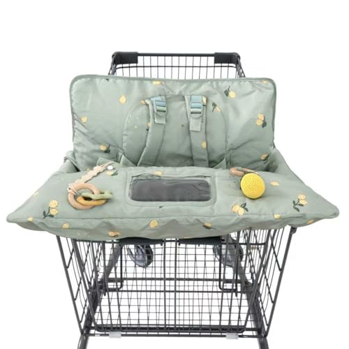 Image of Shopping Cart Cover for Baby 2 in 1 High Chair Covers for Restaurant Comfortable Grocery Cart Seat Covers for Infant, Toddler Universal Suitable for Most Shopping Carts Machine Washable