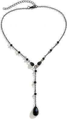 Halloween Gothic Red Black Teardrop Bead Necklace for Women