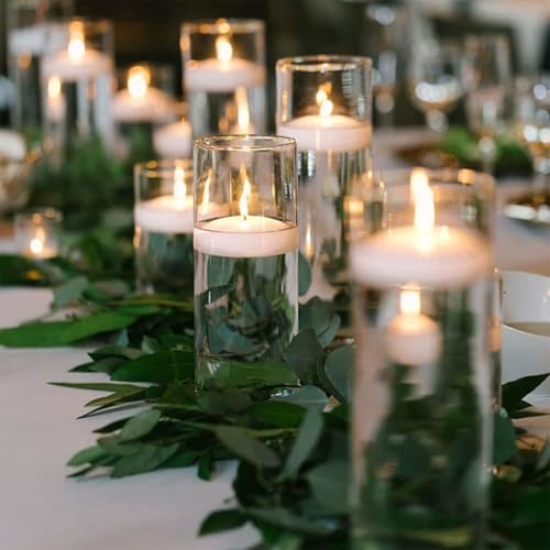 Image of 36 Packs 3-Inch unscented White Floating Candles - Ideal for Weddings, Pool Party, Holiday Centerpieces and Events - Odorless, Drip-Free, Long Lasting Burn Time