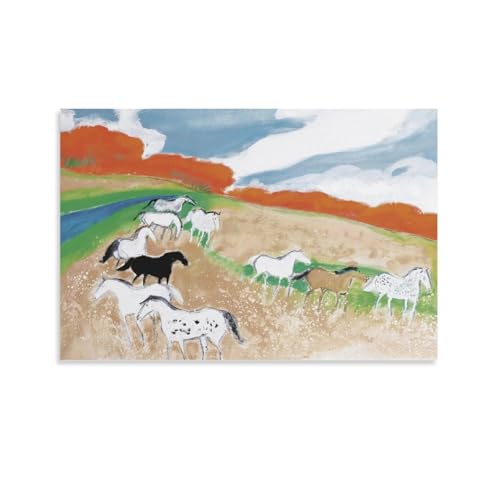 KOOHTAA Poster Andre Brasilier LES BUISSONS ARDENTS - Impression sur toile - Décoration d'intérieur moderne - 30 x 45 cm