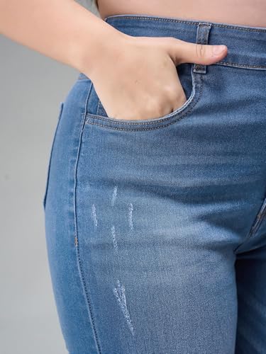 Image of Miss Chase A+ Women's Wide-Leg High Rise Regular Length Stretchable Denim Jeans