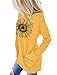 onlypuff Long Sleeve Shirts for Women Sunflower Fall Tops Loose Fitting Baggy Pocket T Shirt Sweatshirt M